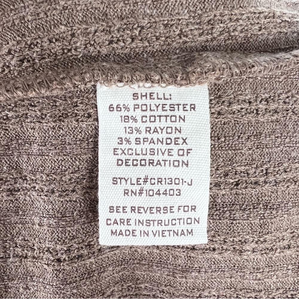 NWT Blu Pepper Size Large Cozy Ribbed Open Front Cardigan Brown - Picture 6 of 6